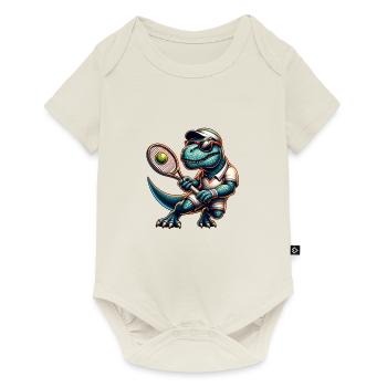Dinosaur Tennis Player Dino Boy Sport - Baby Premium short-sleeve bodysuit - off white - Front