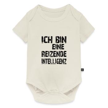 KI Spruch Ich bin eine reizende Intelligenz - Baby Premium Kurzarmbody - Naturweiß - Vorne