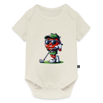 Cool drôle golf tomate avec des lunettes de soleil et - Body à manches courtes Premium Bébé - blanc cassé - Devant