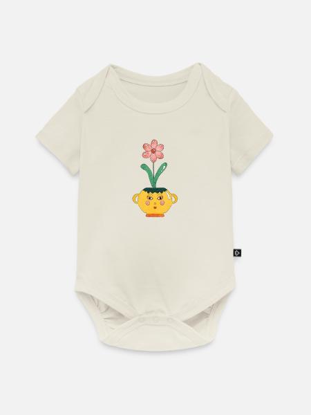 skeptische Blumenvase - Baby Premium Kurzarmbody - Naturweiß