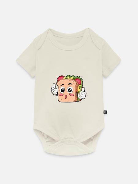 Sandwich Essen Feinschmecker Geschenk - Baby Premium Kurzarmbody - Naturweiß