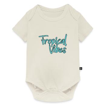 vacances d'été, sous les tropiques, bonnes ondes - Body à manches courtes Premium Bébé - blanc cassé - Devant