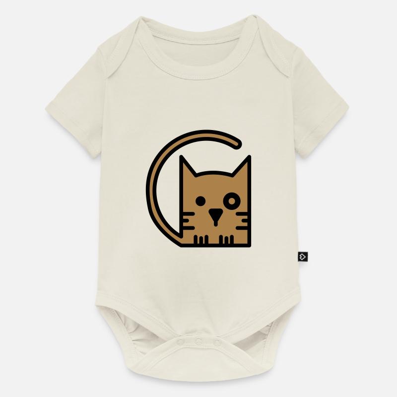 Chat - Body à manches courtes Premium Bébé - blanc cassé