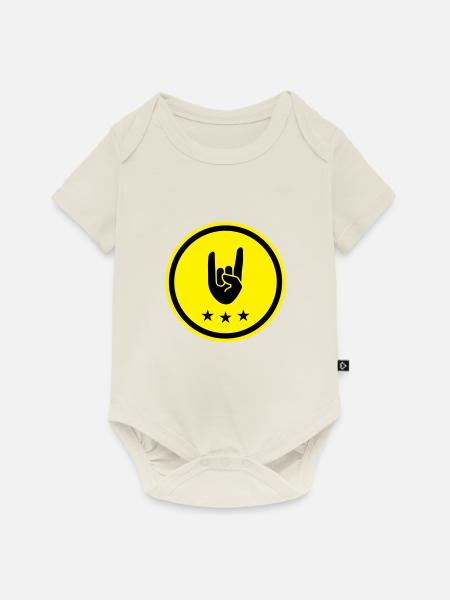 Party Hand Symbol - Baby Premium Kurzarmbody - Naturweiß