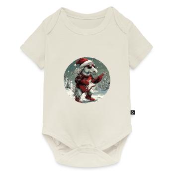 Horse Christmas Rocker Guitar - Baby Premium short-sleeve bodysuit - off white - Front