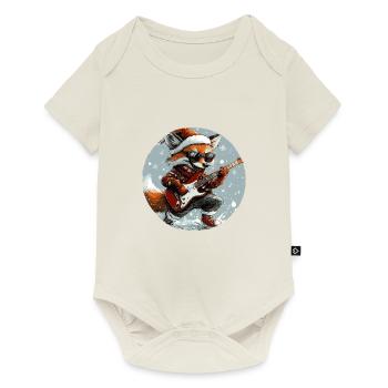 Fox Christmas Rocker Guitar - Baby Premium short-sleeve bodysuit - off white - Front
