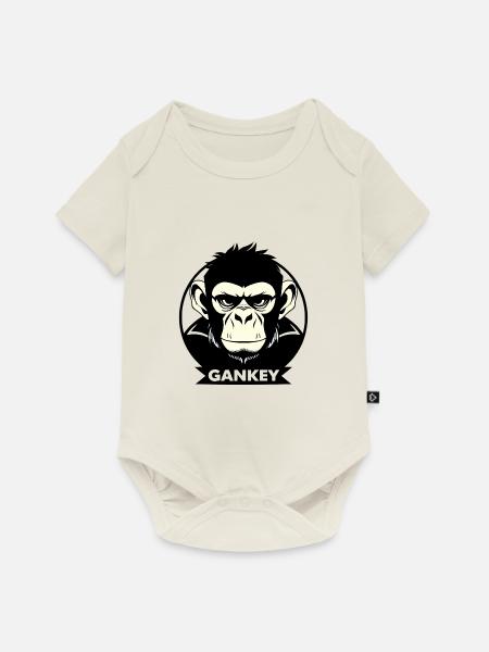 Gankey Monkey - Baby Premium Kurzarmbody - Naturweiß