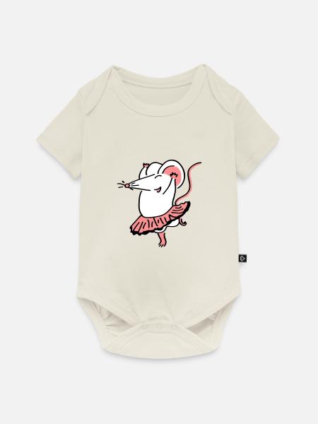 Tanzmäuschen - Baby Premium Kurzarmbody - Naturweiß