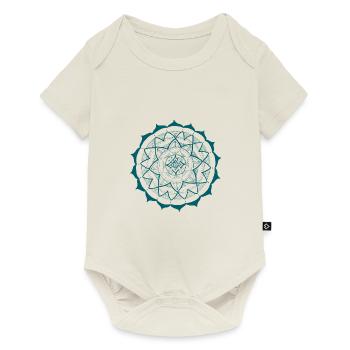 Mandala 16 in petrol - Baby Premium short-sleeve bodysuit - off white - Front