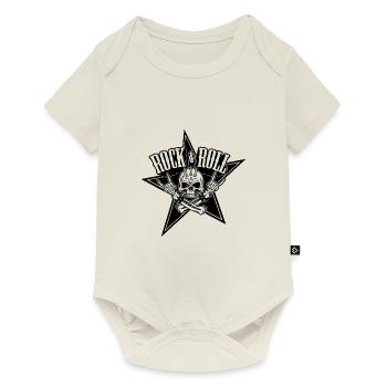 Rock and roll skull - Tête de mort - Body à manches courtes Premium Bébé - blanc cassé - Devant