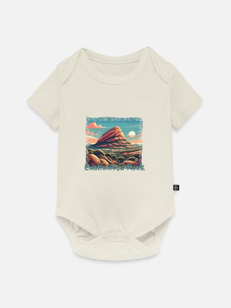 Verzauberter Felsen Texas Grunge Berge - Baby Premium Kurzarmbody - Naturweiß