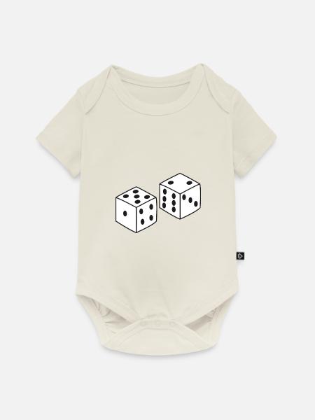 Würfel - Baby Premium Kurzarmbody - Naturweiß