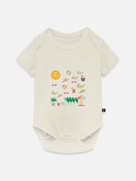 SOMMERURLAUB - Baby Premium Kurzarmbody - Naturweiß