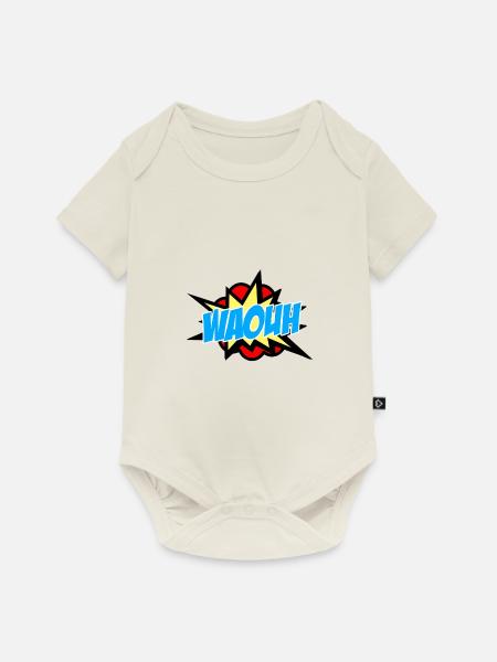 Cloud Wow - Baby Premium Kurzarmbody - Naturweiß