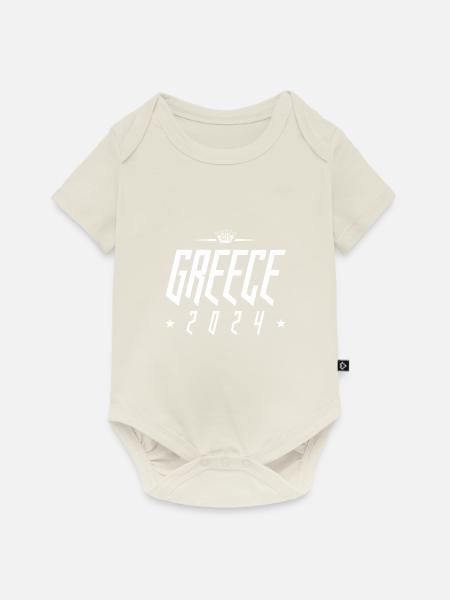 Greece 2024 - Baby Premium Kurzarmbody - Naturweiß