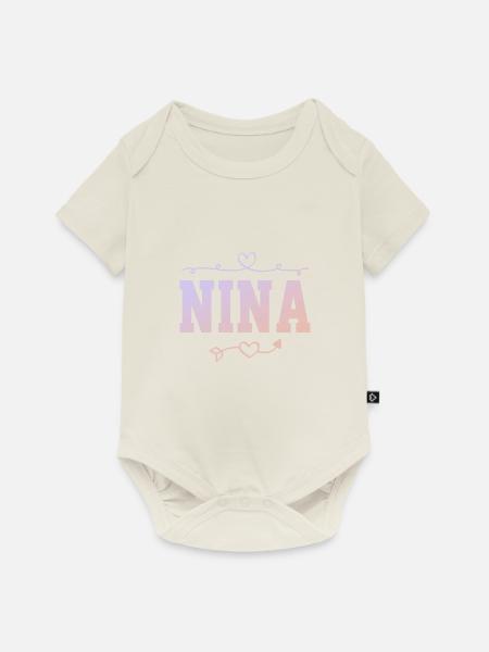 Nina - Baby Premium Kurzarmbody - Naturweiß