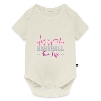 baseball fürs leben - Baby Premium Kurzarmbody - Naturweiß - Vorne