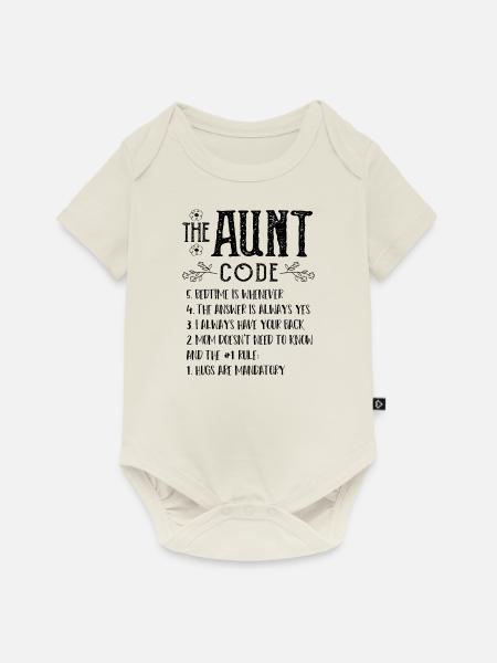 The Aunt Code - Tante - Baby Premium Kurzarmbody - Naturweiß
