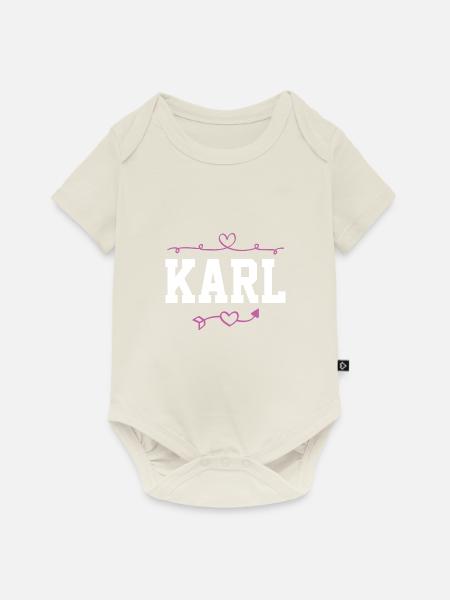 Karl - Baby Premium Kurzarmbody - Naturweiß