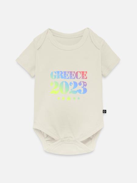 Greece 2023 - Baby Premium Kurzarmbody - Naturweiß