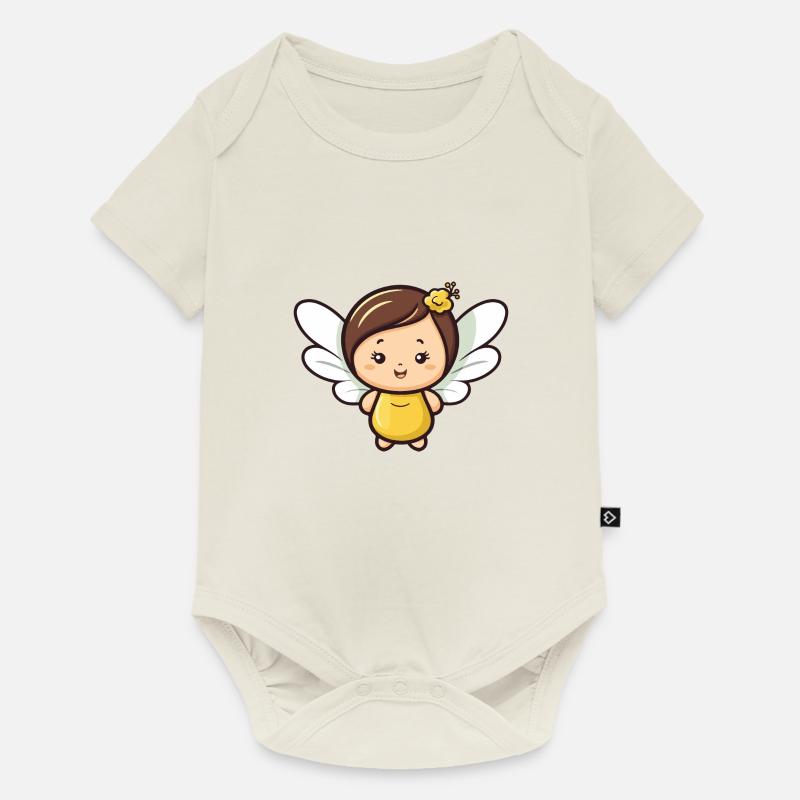 Fee Niedlich Märchen - Baby Premium Kurzarmbody - Naturweiß