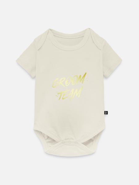 Groom Team - Baby Premium Kurzarmbody - Naturweiß