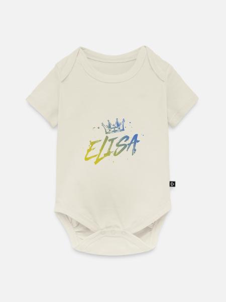 Elisa - Baby Premium Kurzarmbody - Naturweiß