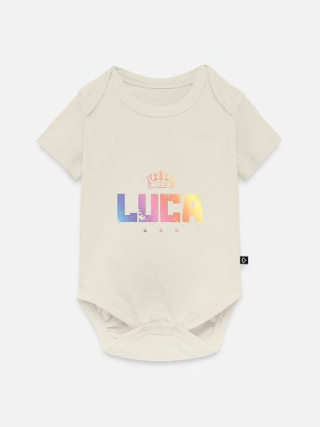 Luca - Baby Premium Kurzarmbody - Naturweiß