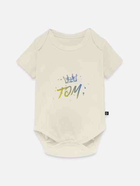 Tom - Baby Premium Kurzarmbody - Naturweiß
