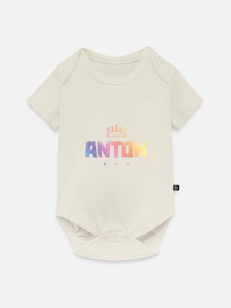 Anton - Baby Premium Kurzarmbody - Naturweiß