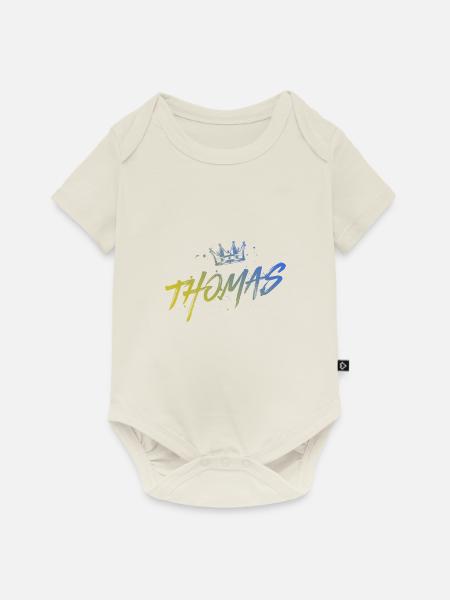 Thomas - Baby Premium Kurzarmbody - Naturweiß