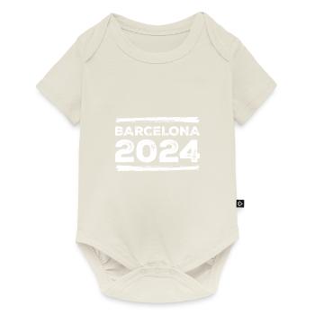 Barcelona 2024 Spruch - Baby Premium Kurzarmbody - Naturweiß - Vorne