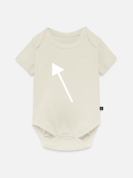 Pfeil - Baby Premium Kurzarmbody - Naturweiß