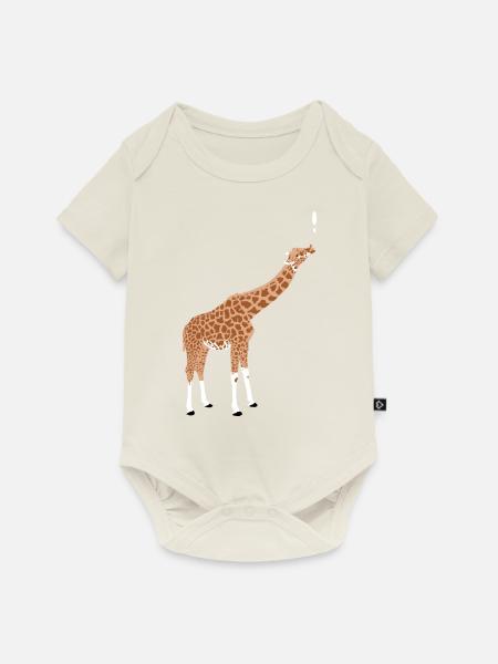 giraffe - Baby Premium Kurzarmbody - Naturweiß