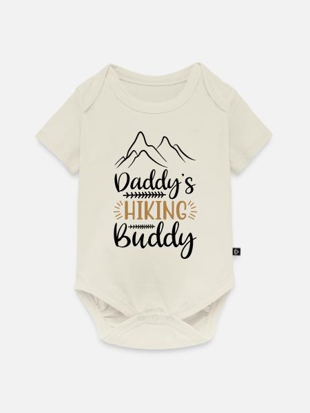 DADDY'S HIKING BUDDY - Baby Premium Kurzarmbody - Naturweiß