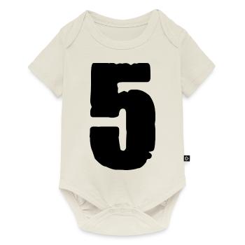 Maillot numéro 5 - Body à manches courtes Premium Bébé - blanc cassé - Devant