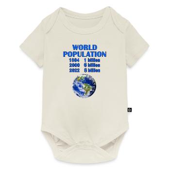POPULATION MONDIALE - Body à manches courtes Premium Bébé - blanc cassé - Devant