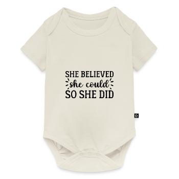 She Believed - Body à manches courtes Premium Bébé - blanc cassé - Devant