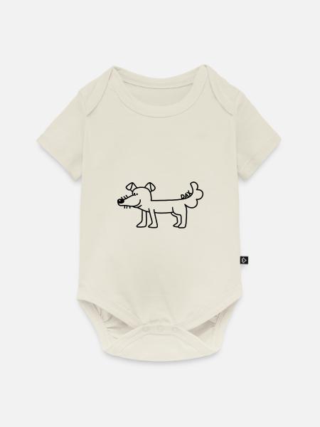 Anti-Zoo Dax - Baby Premium Kurzarmbody - Naturweiß