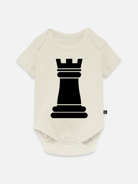 Schachfigur Turm - Baby Premium Kurzarmbody - Naturweiß