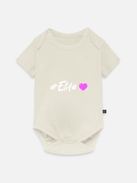 Elite Herz - Baby Premium Kurzarmbody - Naturweiß