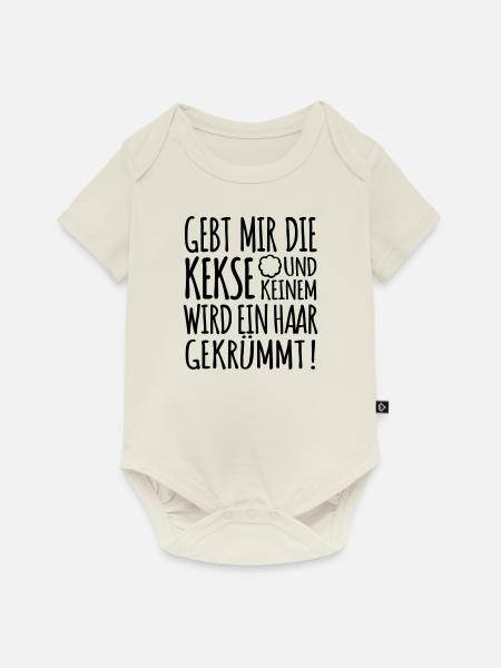 Her mit den Keksen - Baby Premium Kurzarmbody - Naturweiß