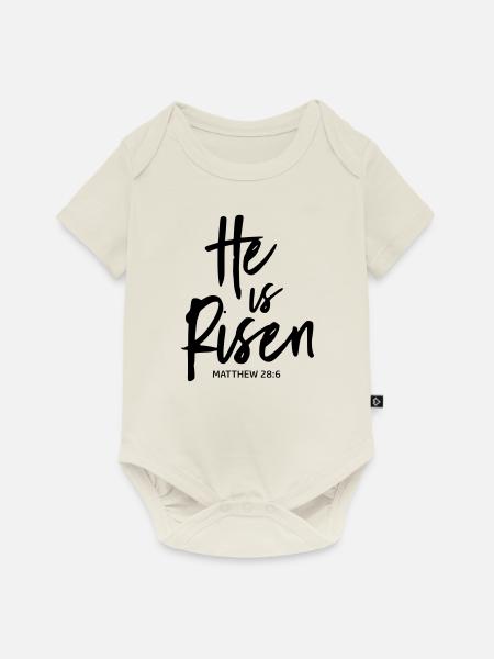 he is risen by csDesign - Baby Premium Kurzarmbody - Naturweiß