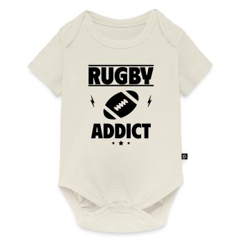 Rugby-Süchtiger - Baby Premium Kurzarmbody - Naturweiß - Vorne