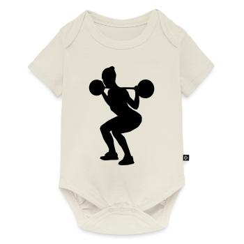 fitness girl silhouette squats - Baby Premium Kurzarmbody - Naturweiß - Vorne