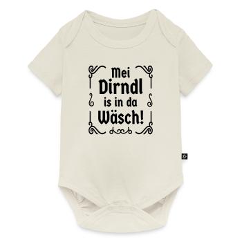 Mei Dirndl is in da Wäsch Bayern - Baby Premium Kurzarmbody - Naturweiß - Vorne