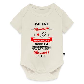 J'ai une marraine aide-soignante, cadeau soignante - Body à manches courtes Premium Bébé - blanc cassé - Devant