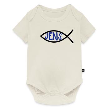 Jens Ichthys4m3 Noms Prénoms Chrétien - Body à manches courtes Premium Bébé - blanc cassé - Devant