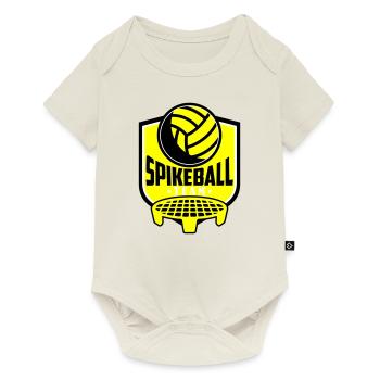 Farben änderbar | Roundnet Spikeball Team Fun - Baby Premium Kurzarmbody - Naturweiß - Vorne