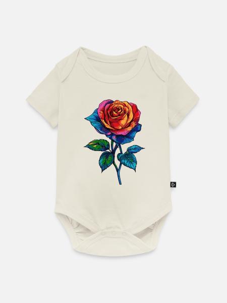Rose - Baby Premium Kurzarmbody - Naturweiß